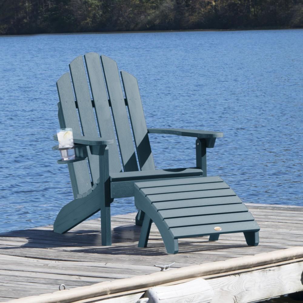 Adirondack Classic Westport Chair with Cup Holder &amp; Folding Ottoman - The Charming Bench Company