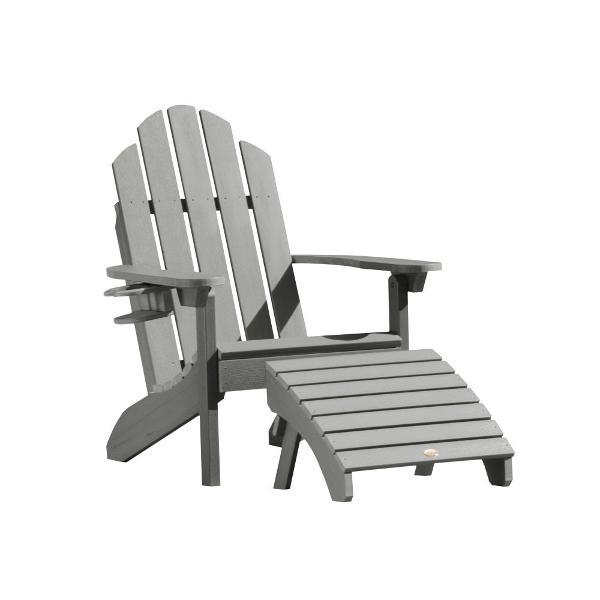 Adirondack Classic Westport Chair with Cup Holder &amp; Folding Ottoman - The Charming Bench Company