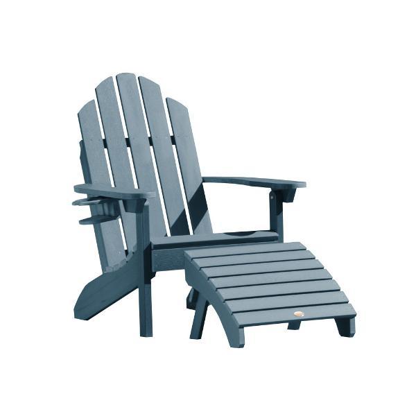 Adirondack Classic Westport Chair with Cup Holder &amp; Folding Ottoman - The Charming Bench Company