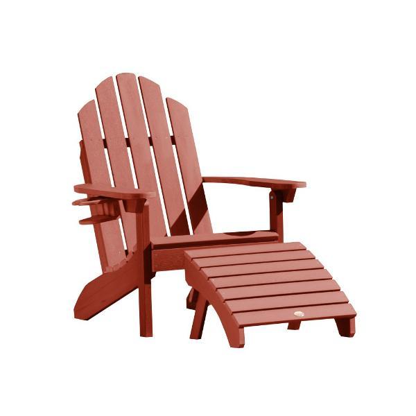 Adirondack Classic Westport Chair with Cup Holder &amp; Folding Ottoman - The Charming Bench Company