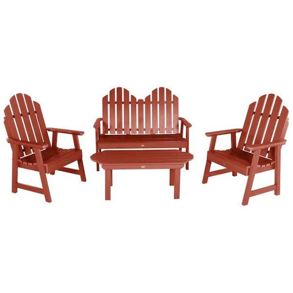 Adirondack Classic Westport Garden Conversation Set Conversation Set Rustic Red