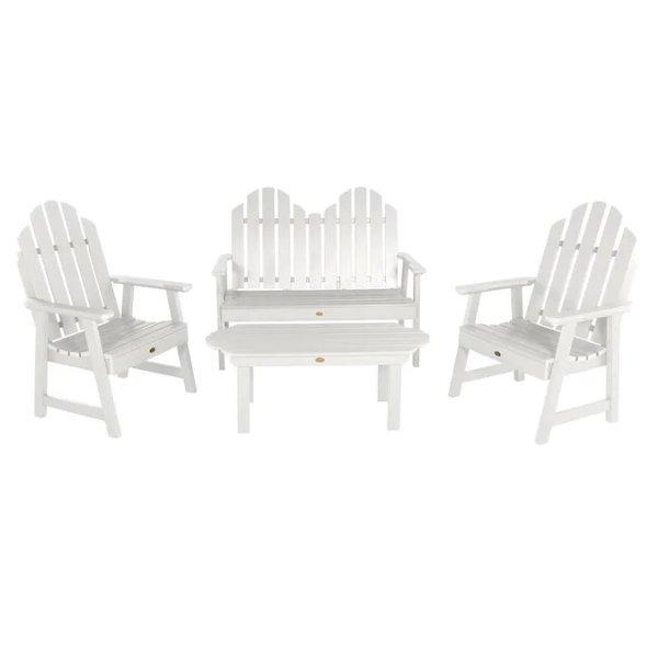 Adirondack Classic Westport Garden Conversation Set Conversation Set White