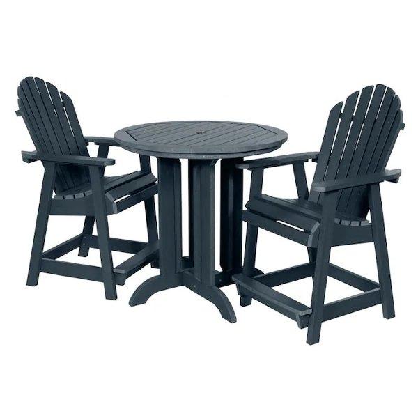 Adirondack Hamilton 3pc Round Counter Height Outdoor Dining Set Dining Set