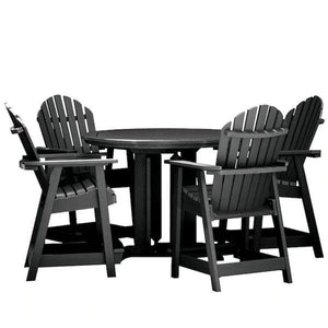 Adirondack Hamilton 5pc Round Counter Height Outdoor Dining Set Dining Set Black