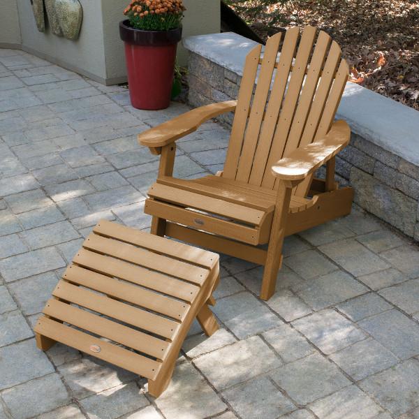 Adirondack Hamilton Folding &amp; Reclining Chair with Folding Ottoman Outdoor Chair