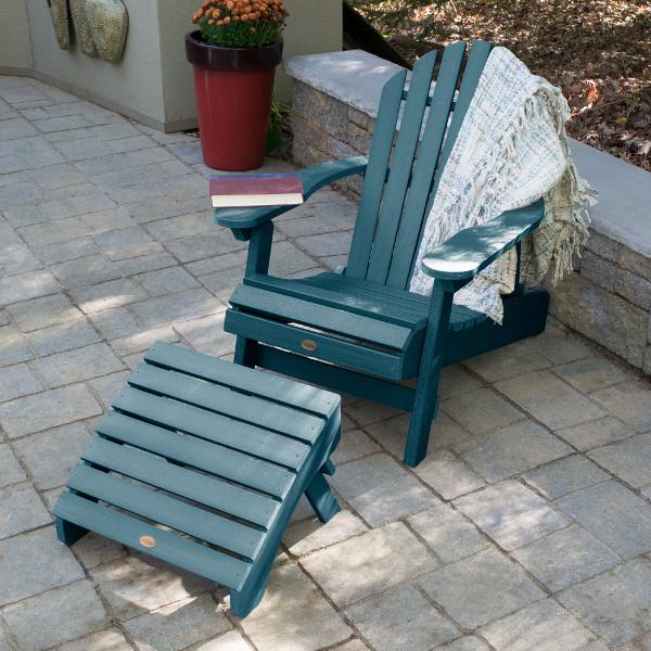 Adirondack Hamilton Folding &amp; Reclining Chair with Folding Ottoman Outdoor Chair