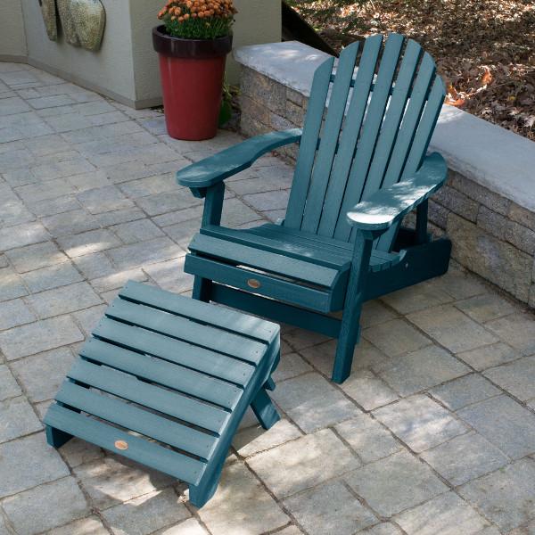 Adirondack Hamilton Folding &amp; Reclining Chair with Folding Ottoman Outdoor Chair
