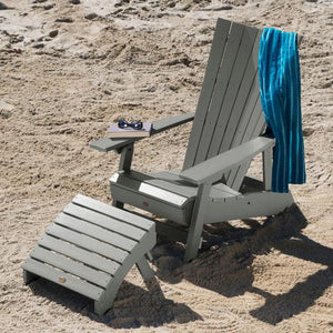Adirondack Manhattan Beach Chair with Folding Ottoman Conversation Set