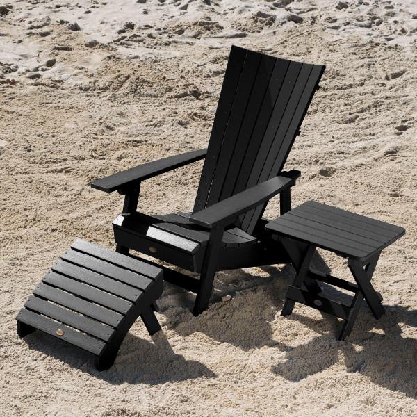 Adirondack Manhattan Beach Chair with Folding Side Table &amp; Ottoman Conversation Set