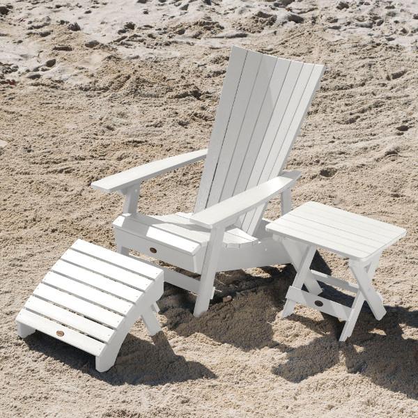 Adirondack Manhattan Beach Chair with Folding Side Table &amp; Ottoman Conversation Set