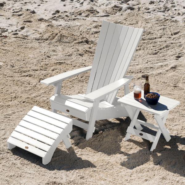 Adirondack Manhattan Beach Chair with Folding Side Table &amp; Ottoman Conversation Set