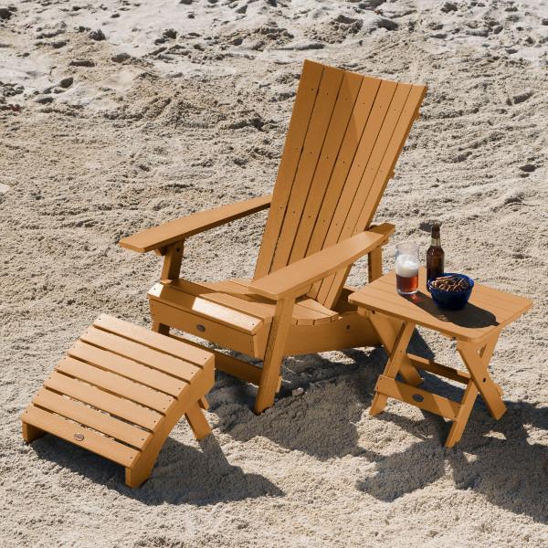 Adirondack Manhattan Beach Chair with Folding Side Table &amp; Ottoman Conversation Set