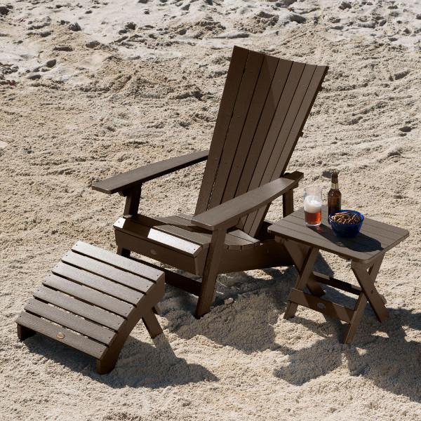 Adirondack Manhattan Beach Chair with Folding Side Table &amp; Ottoman Conversation Set