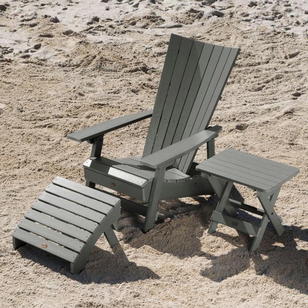 Adirondack Manhattan Beach Chair with Folding Side Table &amp; Ottoman Conversation Set