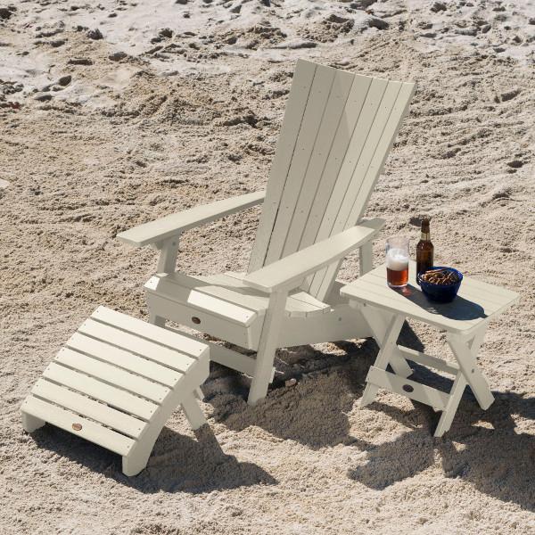 Adirondack Manhattan Beach Chair with Folding Side Table &amp; Ottoman Conversation Set