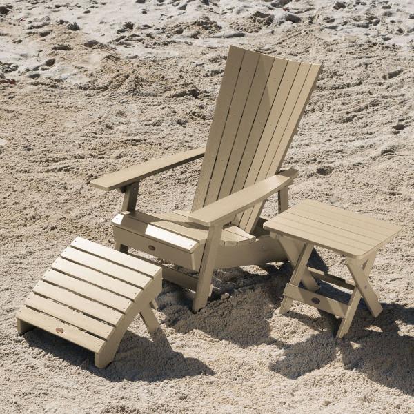 Adirondack Manhattan Beach Chair with Folding Side Table &amp; Ottoman Conversation Set