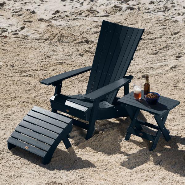 Adirondack Manhattan Beach Chair with Folding Side Table &amp; Ottoman Conversation Set