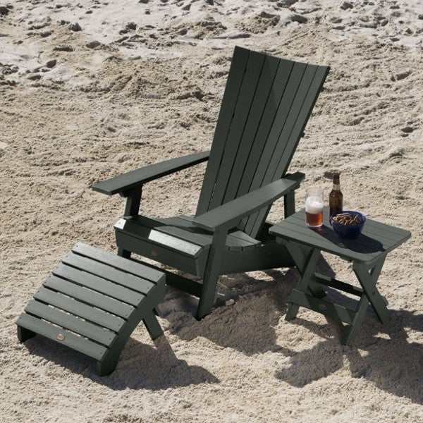 Adirondack Manhattan Beach Chair with Folding Side Table &amp; Ottoman Conversation Set