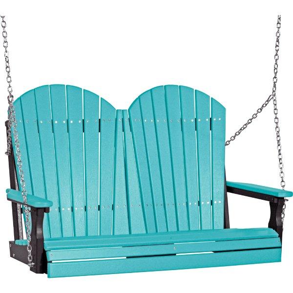 Adirondack Swing Porch Swing 4ft / Aruba Blue &amp; Black