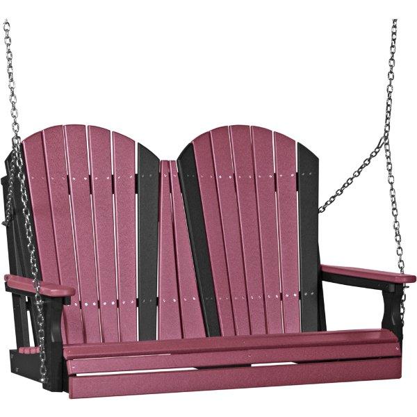 Adirondack Swing Porch Swing 4ft / Cherrywood &amp; Black