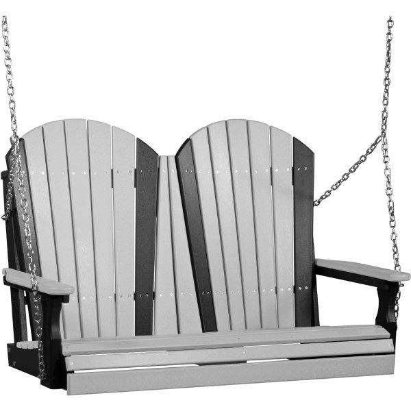 Adirondack Swing Porch Swing 4ft / Dove Gray &amp; Black