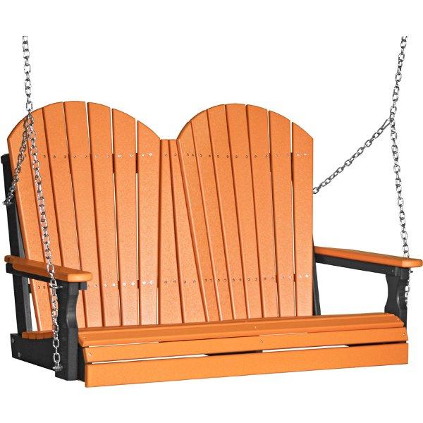 Adirondack Swing Porch Swing 4ft / Tangerine &amp; Black