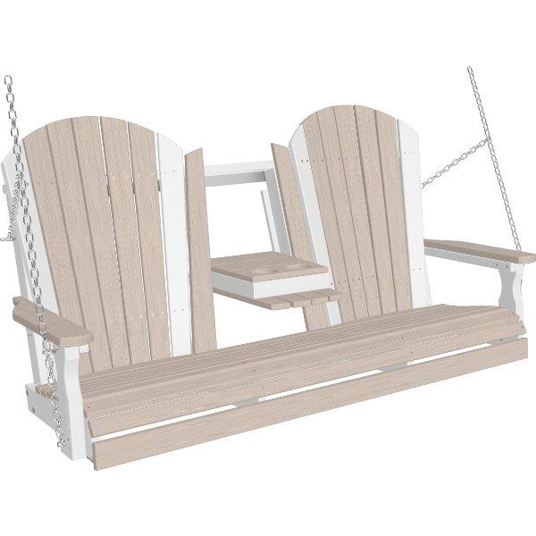 Adirondack Swing Porch Swing 5ft / Birch &amp; White