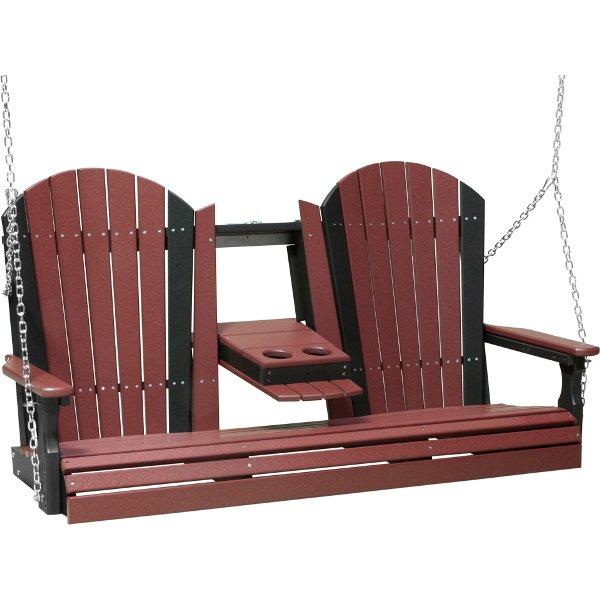 Adirondack Swing Porch Swing 5ft / Cherrywood &amp; Black