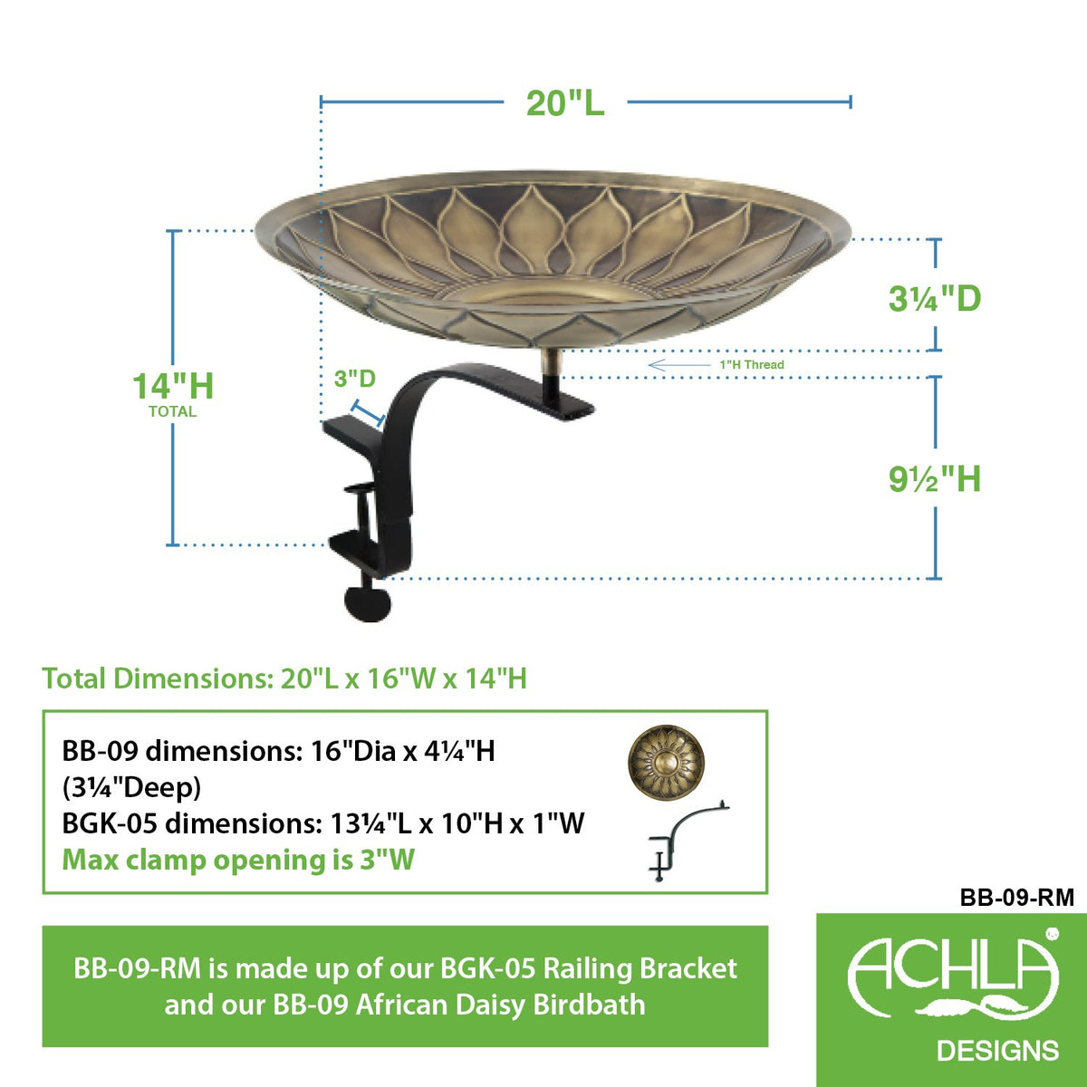 African Daisy Birdbath Birdbath