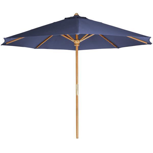 All Things Cedar 10' Teak Market Umbrella &amp; Canopy Umbrella &amp; Canopy Blue