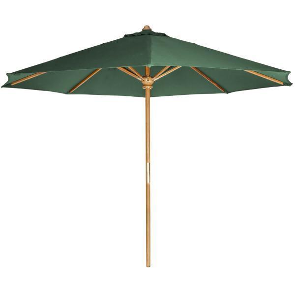 All Things Cedar 10' Teak Market Umbrella &amp; Canopy Umbrella &amp; Canopy Green