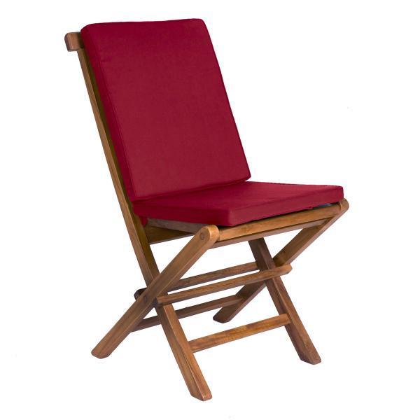 All Things Cedar 7-Piece Oval Folding Chair Set &amp; Cushion dining set Red