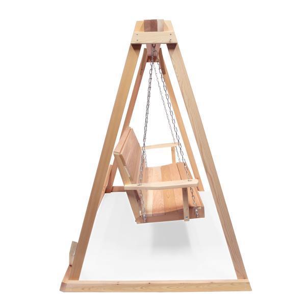 All Things Cedar Swing with A-Frame Set Porch Swings 6' Swing Frame &amp; 4' Porch Swing Set / back yard swing / wooden swings for sale