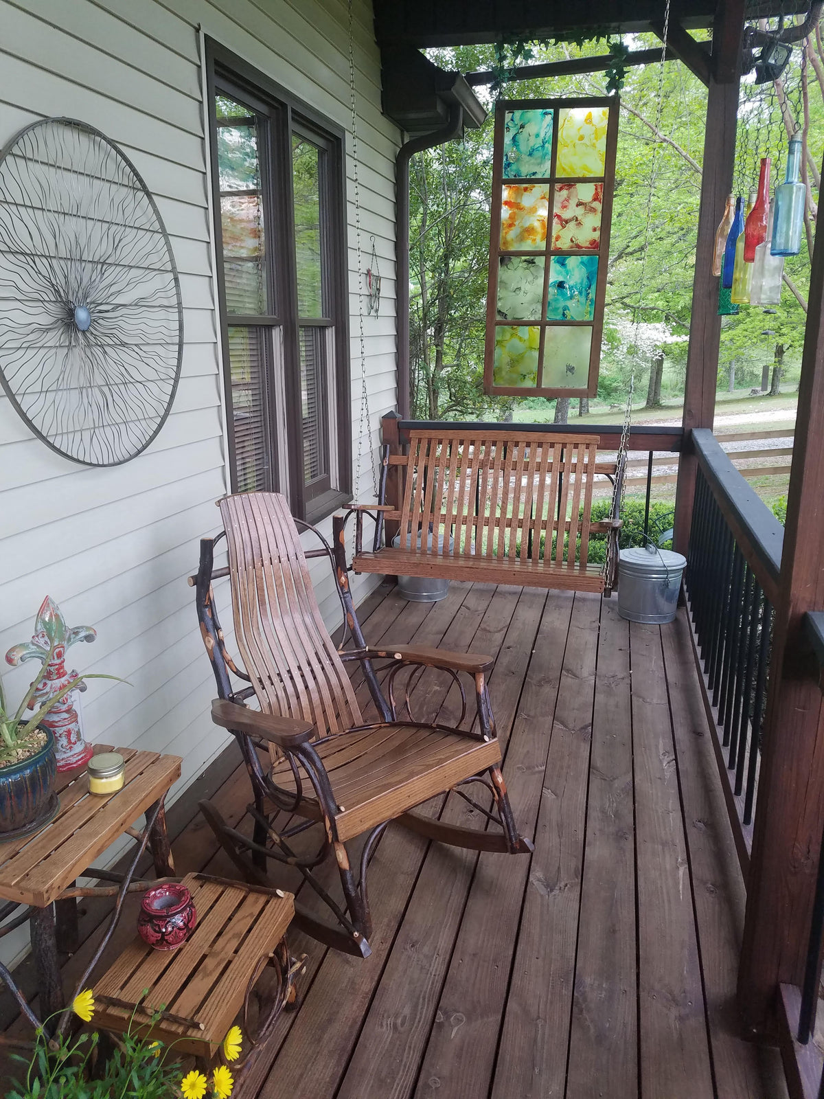Amish Hickory Porch Swing Porch Swing