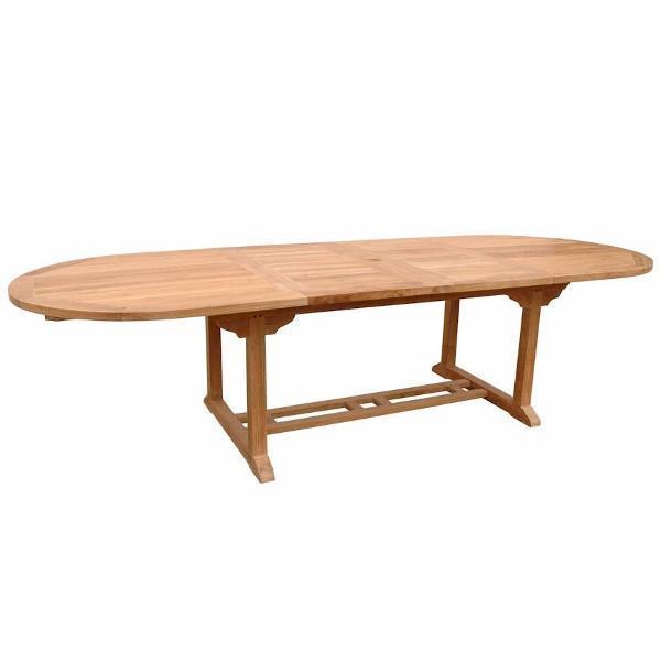Anderson Teak Bahama 117" Oval Extension Table With Double Extensions Outdoor Tables