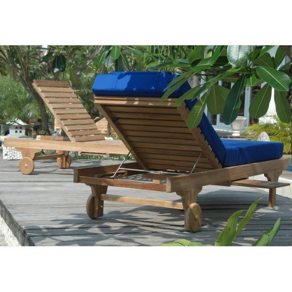 Anderson Teak Capri Sun Lounger Adjusted Back &amp; Side Tray Lounger