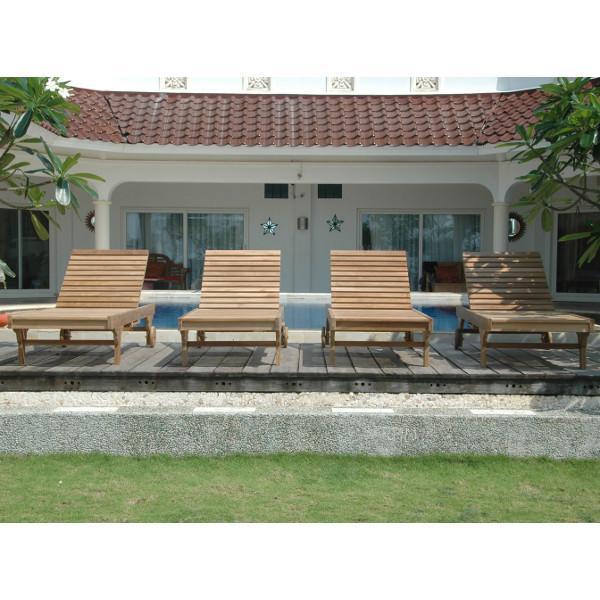 Anderson Teak Capri Sun Lounger Adjusted Back &amp; Side Tray Lounger