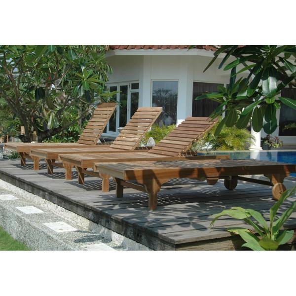 Anderson Teak Capri Sun Lounger Adjusted Back &amp; Side Tray Lounger