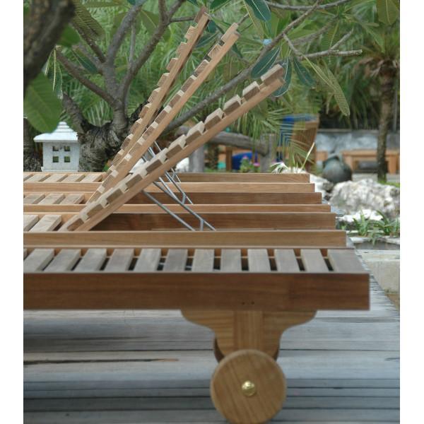 Anderson Teak Capri Sun Lounger Adjusted Back &amp; Side Tray Lounger