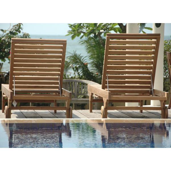 Anderson Teak Capri Sun Lounger Adjusted Back &amp; Side Tray Lounger