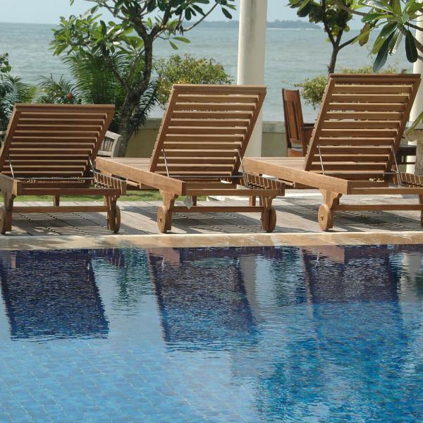 Anderson Teak Capri Sun Lounger Adjusted Back &amp; Side Tray Lounger