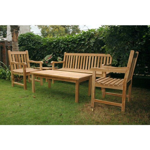 Anderson Teak Classic 3-Seater 5-Pieces Conversation Set Seating Set