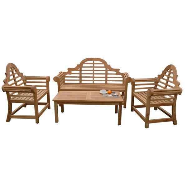 Anderson Teak Marlborough 3-Seater 4-Pieces Conversation Set Seating Set