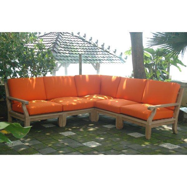 Anderson Teak Riviera Luxe 7-Pieces Modular Set with Rectangular Table A Seating Set