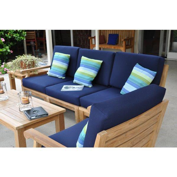Anderson Teak Riviera Luxe 7-Pieces Modular Set With Rectangular Table B Seating Set