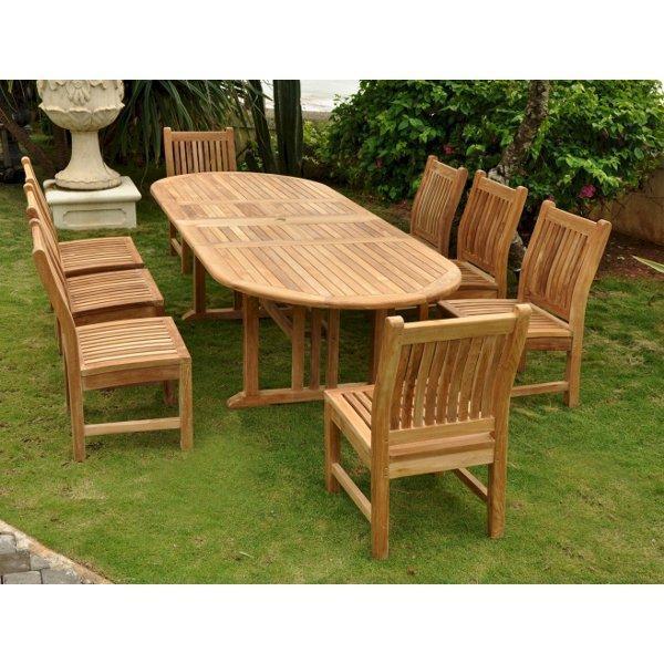 Anderson Teak Sahara Dining Side Chair 9-Pieces Oval Dining Set Dining Set