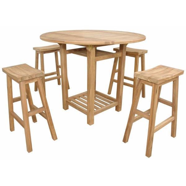 Anderson Teak Seacrest Alpine Rectangular 5-Pieces Counter Table Set Bar Set