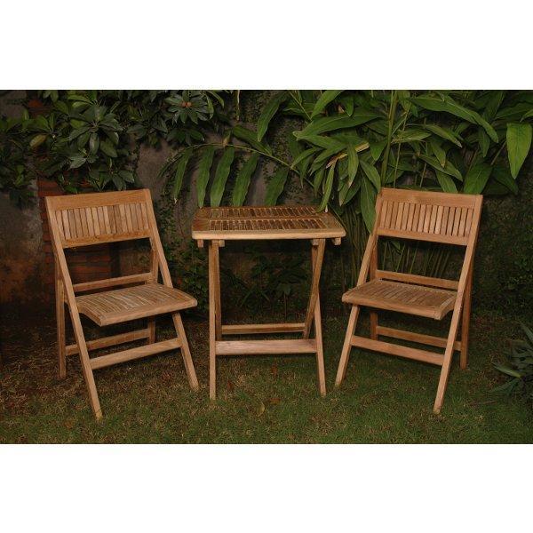 Anderson Teak Windsor 3-Pieces Folding Square Bistro Set Dining Set