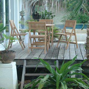Anderson Teak Windsor 5-Pieces Folding Round Bistro Set Dining Set