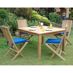 Windsor Comfort Chair 5-Pieces Folding Dining Set - The Charming Bench Company